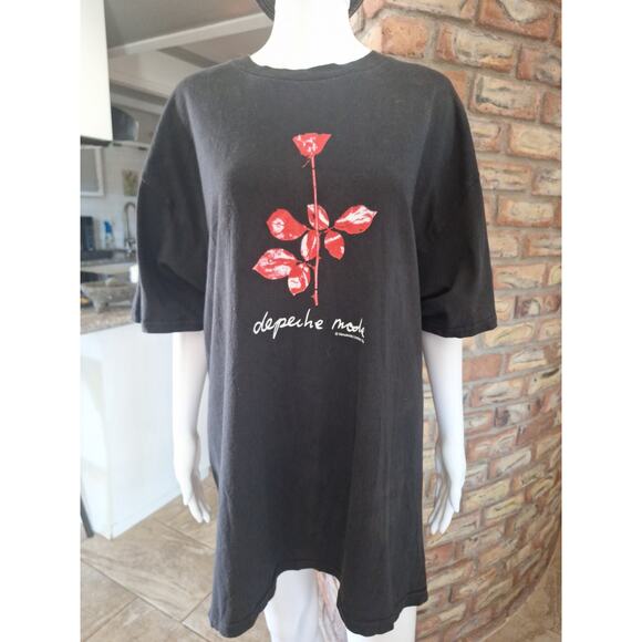 Depeche Mode 1998 Singles Tour Rose Graphic Black Band T-Shirt Vintage XL - Picture 5 of 7